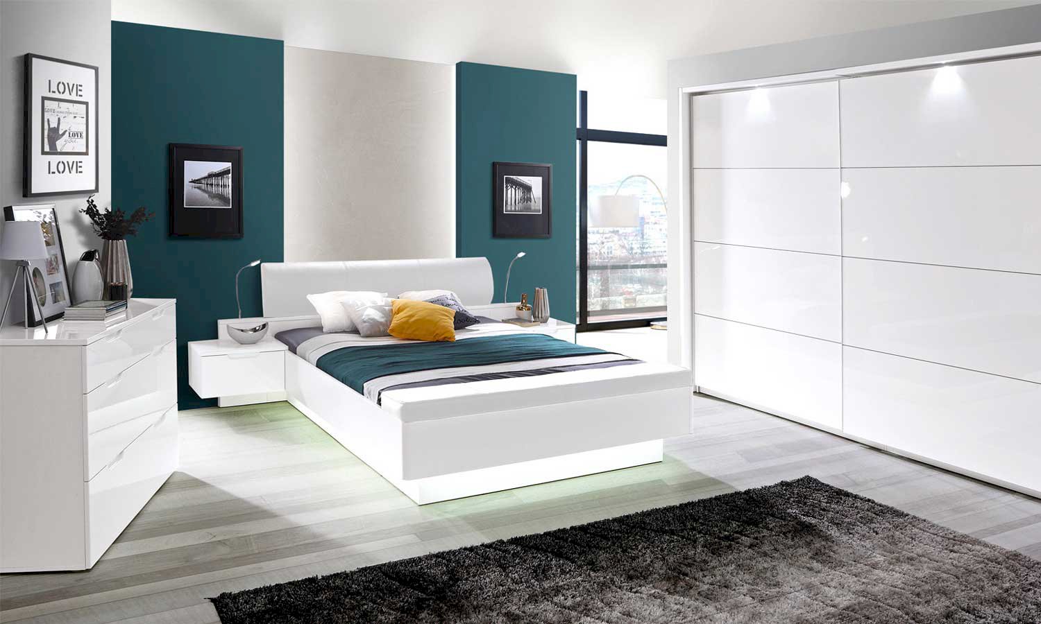 Łóżko do sypialni z szafkami nocnymi – funkcjonalne i nowoczesne meble