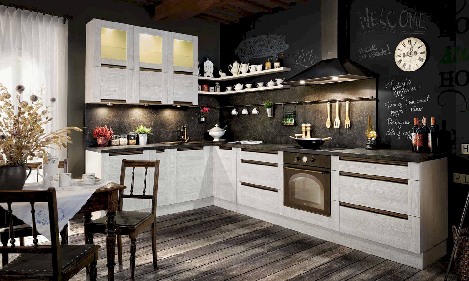 Czarne ściany w kuchni – modny kontrast kolorystyczny!