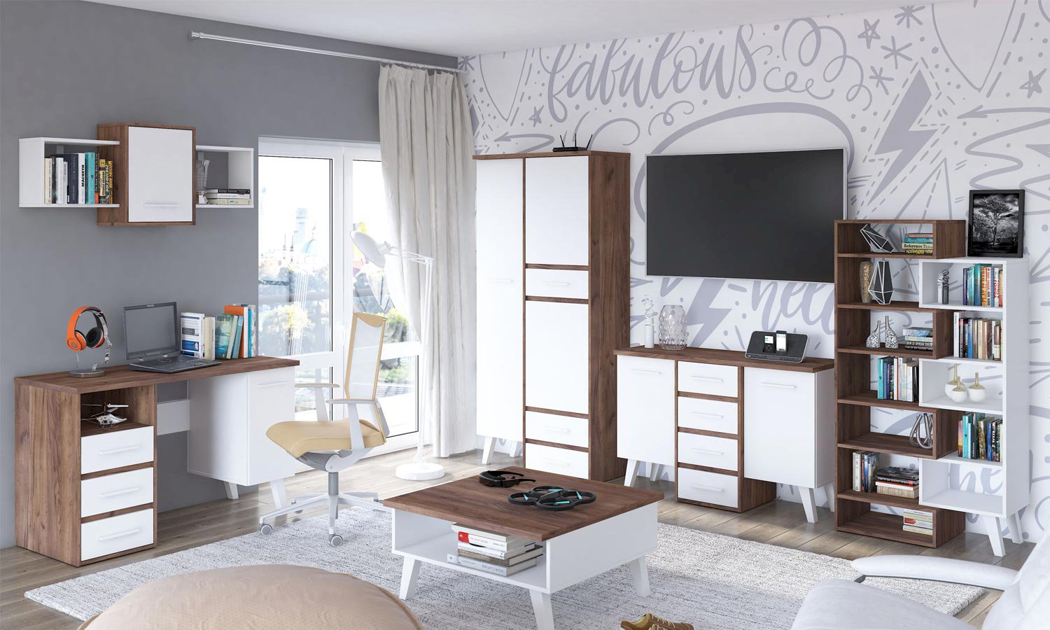 Biurka – styl skandynawski w pokoju młodzieżowym i domowym gabinecie