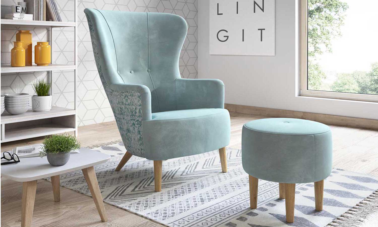 Fotel uszak w salonie – stylowy i wygodny mebel do nowoczesnego wnętrza