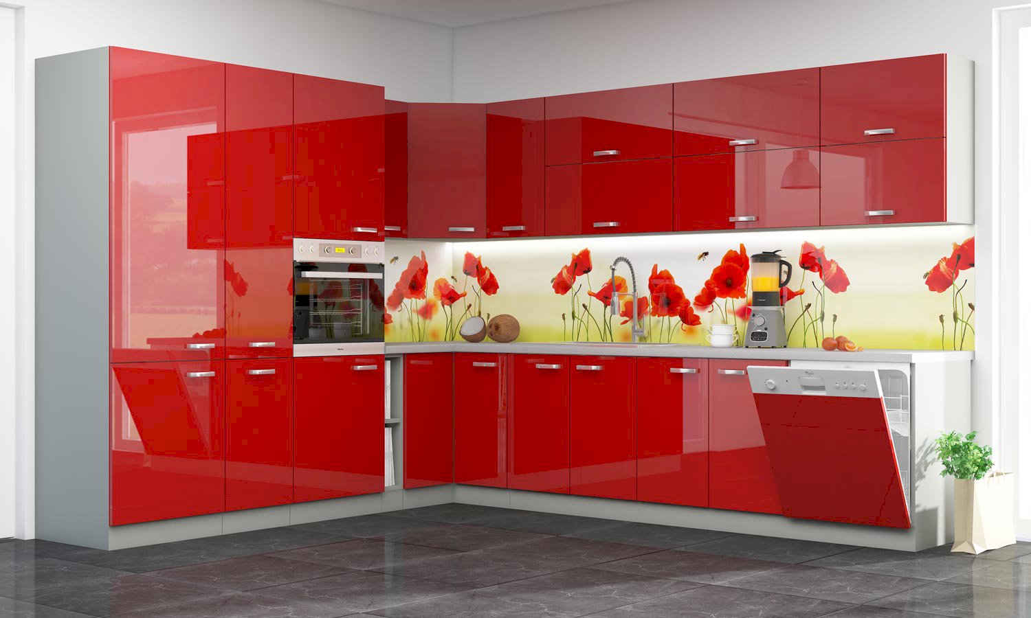 Meble kuchenne czerwone – stwórz oryginalne wnętrze!