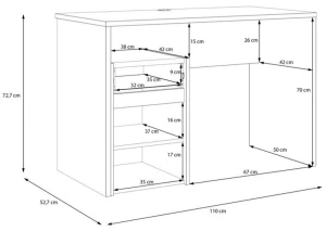 Białe biurko młodzieżowe 110 cm Modultrick MDUB111-M961 Meble Forte 5