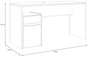 Szerokie biurko 140 cm dąb Artisan Modultrick MDUB112-C827 Meble Forte 4