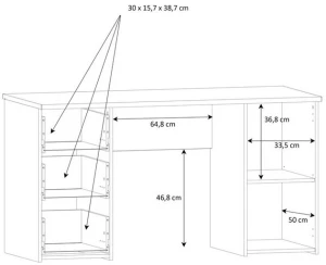 Nowoczesne białe biurko NET106 MT311-120 Meble Forte 5