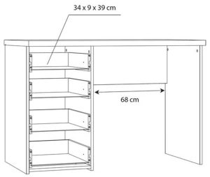 Biurko o szerokości 110 cm NET106 MT935-D41 Meble Forte 5