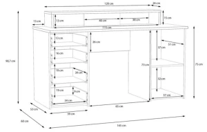 Biurko z nadstawką pod monitor NET106 MT980-M823 Meble Forte 5