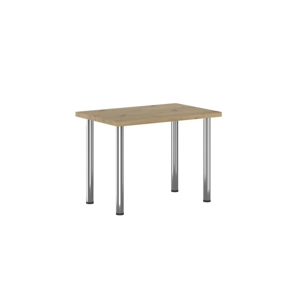 Stół (dąb artisan + nogi I chrom) 67x101 Furnitex