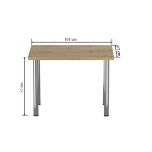 Stół (dąb artisan + nogi I chrom) 67x101 Furnitex 5