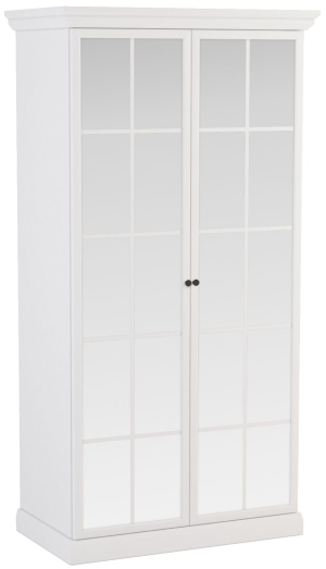 Szafa ubraniowa z lustrzanym frontem Lucca White S2DL