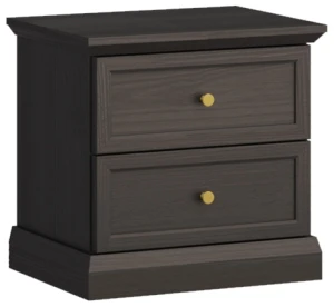 Stolik nocny o klasycznym designie Lucca Black Grafit SN Gała Meble 1