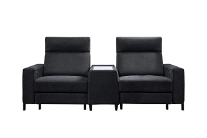 Sofa z dwoma relaksami i półką Alora (Bok L+1,5BB TV+Półka+1,5BB TV+Bok P)