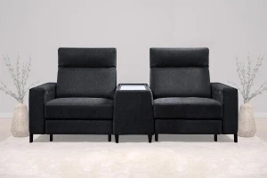 Sofa z dwoma relaksami i półką Alora (Bok L+1,5BB TV+Półka+1,5BB TV+Bok P) Orfeusz Bobo 2