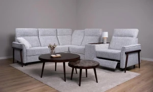 Narożnik z dwoma relaksami i funkcją spania Ambra (Bok L+2,5D BB+E+1,5BB TV+Półka+1,5BB TV+Bok P) Orfeusz Bobo 1