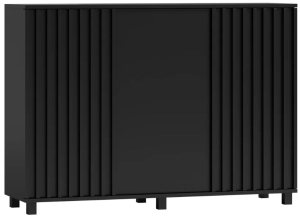 Czarna komoda z lamelami Onyx OX-3D