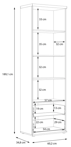 Regał wysoki młodzieżowy Winnie WNR82-C804 Meble Forte 3
