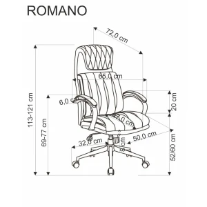 ROMANO fotel gabinetowy czarny Halmar 3