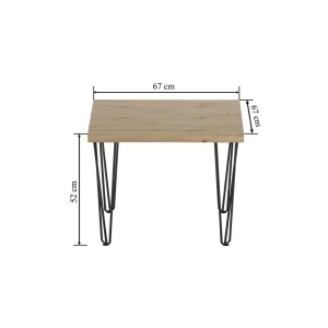 Ława (dąb artisan + nogi III) 67x67 Furnitex 4