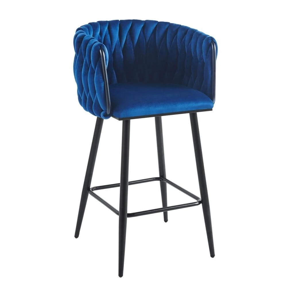 Hoker velvet niebieski (czarny stelaż) Furnitex