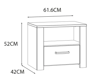 Szafka nocna w jasnym dekorze Chisbury BHLK011-M482 Meble Forte 3