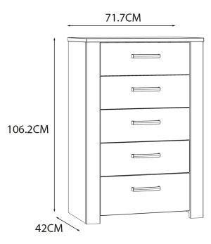 Wysoka komoda z szufladami Chisbury BHLK311-M482 Meble Forte 3