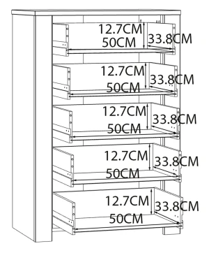 Wysoka komoda z szufladami Chisbury BHLK311-M482 Meble Forte 4