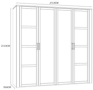 Szafa ubraniowa z lustrami Chisbury BHLS941-M482 Meble Forte 3