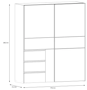 Szafa z lustrem 170 cm Winn 2 W2QS8233S-C830 Meble Forte 4
