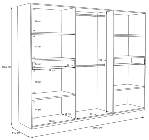 Szafa 270 cm z lustrem Serenade SNES931-120 Meble Forte 3