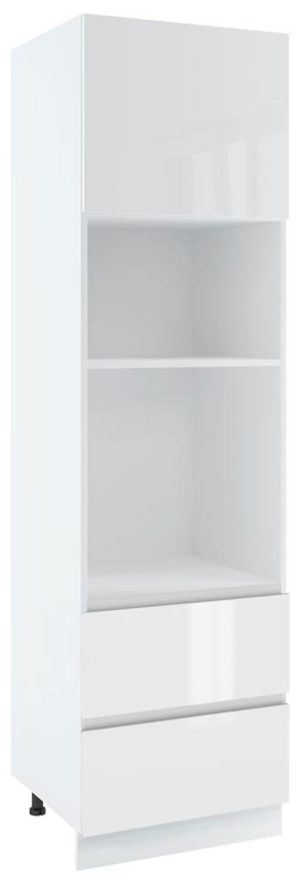 60 dolna słupek zabudowa piekarnika zlicowanego z linią blatu i mikrofalówki, 2 szuflady wys. 235.7 cm