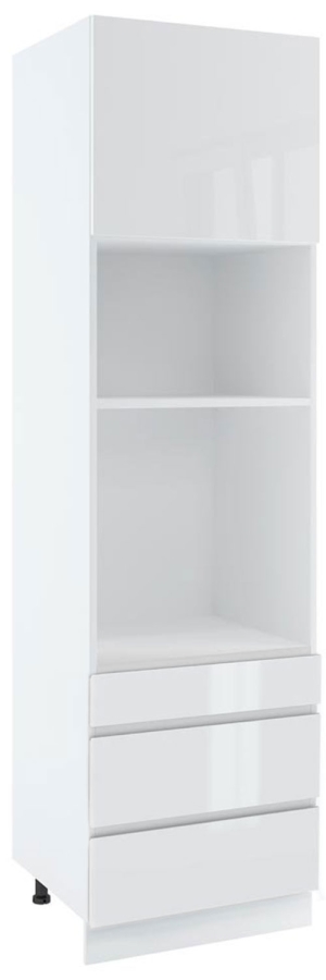 60 dolna słupek zabudowa piekarnika zlicowanego z linią blatu i mikrofalówki, 3 szuflady wys. 235.7 cm