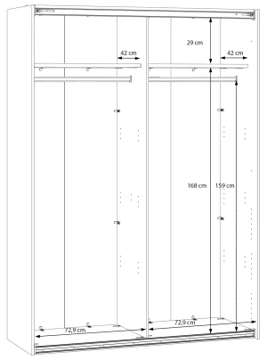 Szafa przesuwna biała 150 cm Sophistispace SSQS72411-120 Meble Forte 3