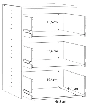 Zestaw 3-szuflad do wnętrza szafy Sophistispace SSQC351-A18 Meble Forte 3