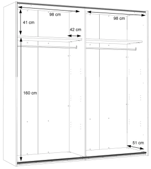 Szafa ubraniowa przesuwna Dalate DKSS32411-M267 Meble Forte 3