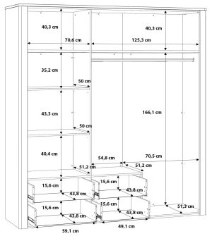Biała szafa z lustrem Buganvilla BGVS937-M783 Meble Forte 3
