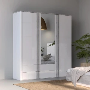 Biała szafa z lustrem Buganvilla BGVS937-M783 Meble Forte 5