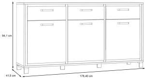 Szeroka komoda loft Trondheim TDHK236-C773 Meble Forte 4