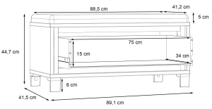 Ławeczka z tapicerowanym siedziskiem Trondheim TDHT011-C773 Meble Forte 3