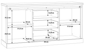 Komoda z drzwiami przesuwanymi Kaszimiro KZMK231-M328 Meble Forte 3