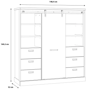 Duży regał w stylu loft Kaszimiro KZMR631B-M328 Meble Forte 4