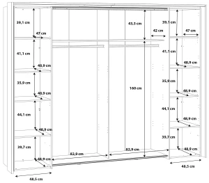 Szafa ubraniowa z listwą okalającą Hayato JBMS12411B-M215 Meble Forte 3
