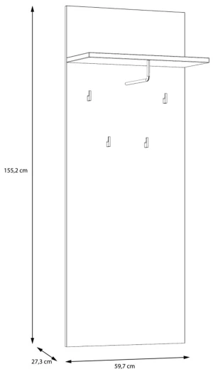 Panel ubraniowy w dekorze dąb Artisan Tuluza TUZD501-D78 Meble Forte 2