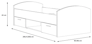 Łóżko młodzieżowe 90x200 cm Winnie WNL09-C830 Meble Forte 3