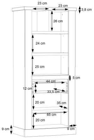 Mniejszy regał do pokoju Duro DURR511-T75 Meble Forte 3