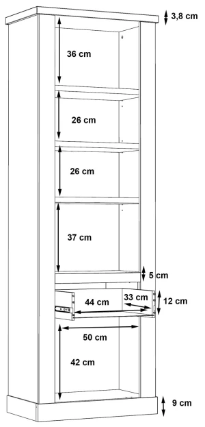 Wysoka i wąska witryna Duro DURV812-T75 Meble Forte 4