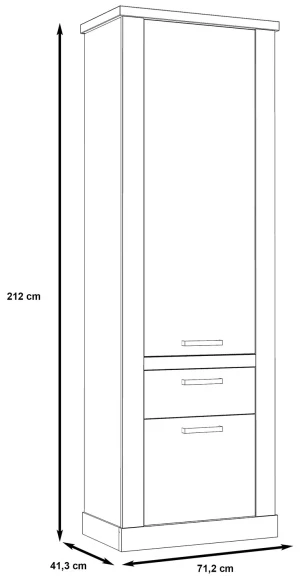 Wąska szafa z półkami Duro DURS812-T75 Meble Forte 4