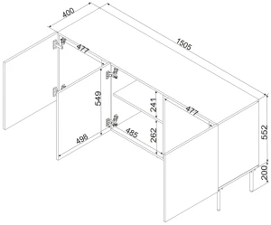 Czarna komoda Siena 150 Cama Meble 2