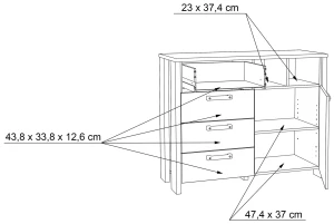Stylowa komoda Clif CLFK221-C546 Meble Forte 3