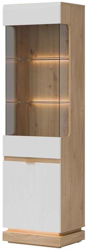 Witryna biała na cokole Milton ML05 L/P Liveo Meble 4
