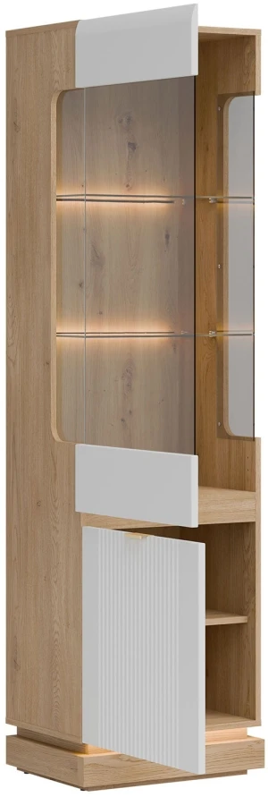 Witryna biała na cokole Milton ML05 L/P Liveo Meble 3