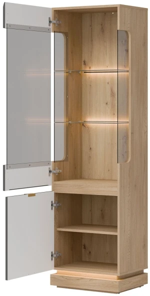 Dwudrzwiowa witryna szara Milton ML05 L/P Liveo Meble 5